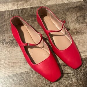 Nordstrom Red Mary Jane Flats